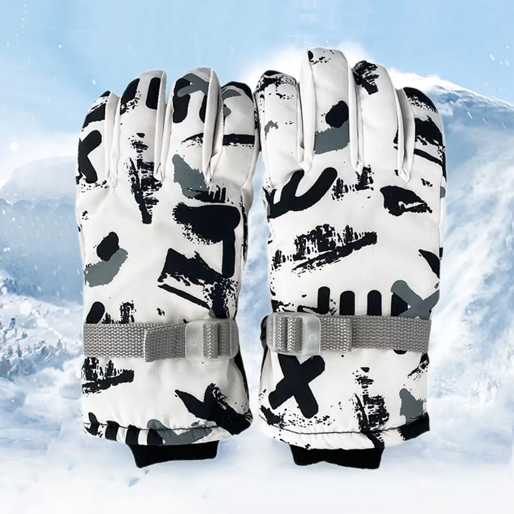 Modne grube ciepłe dzieci dzieci zima musi śnieg na snowboardzie dziecięce rękawice narciarskie jazda na zewnątrz rękawice z długimi rękawami