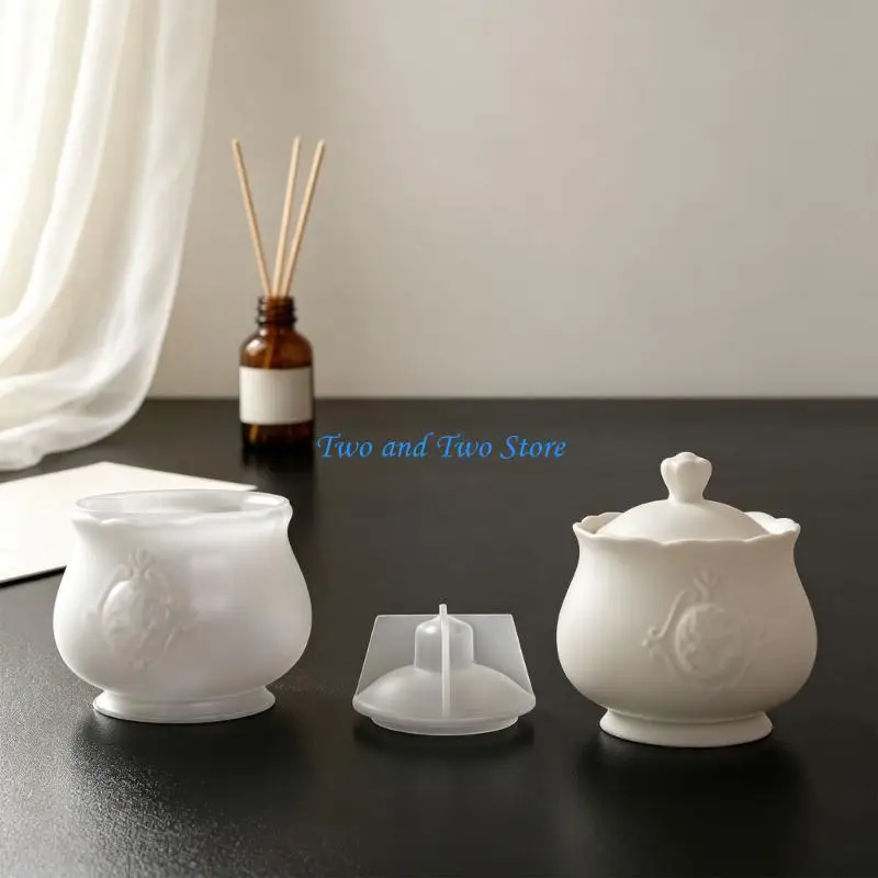 HX6F Silicone Embossed Jar Casting Mold for Jewelry Storage Projects