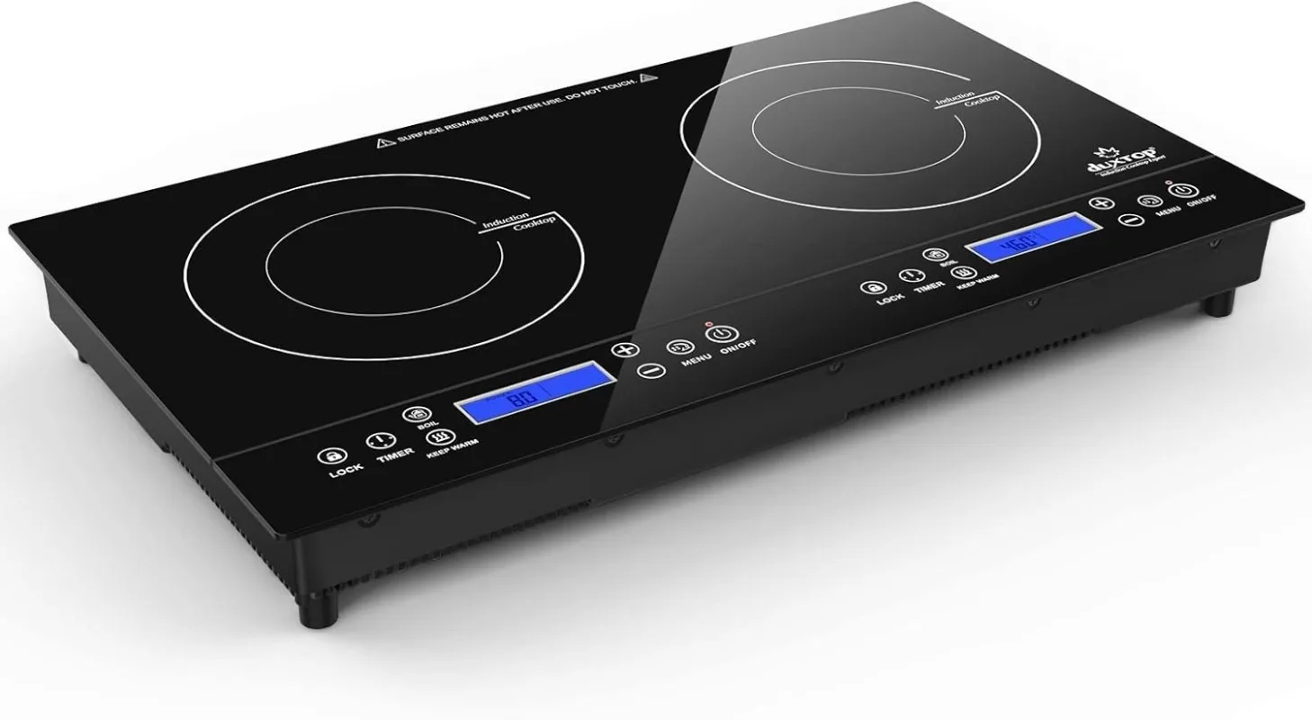 1800W Portable Induction Cooktop 2 Burner,Built-In Countertop Burners with Sensor Touch Control, Electric Cooktop with 2 Burner