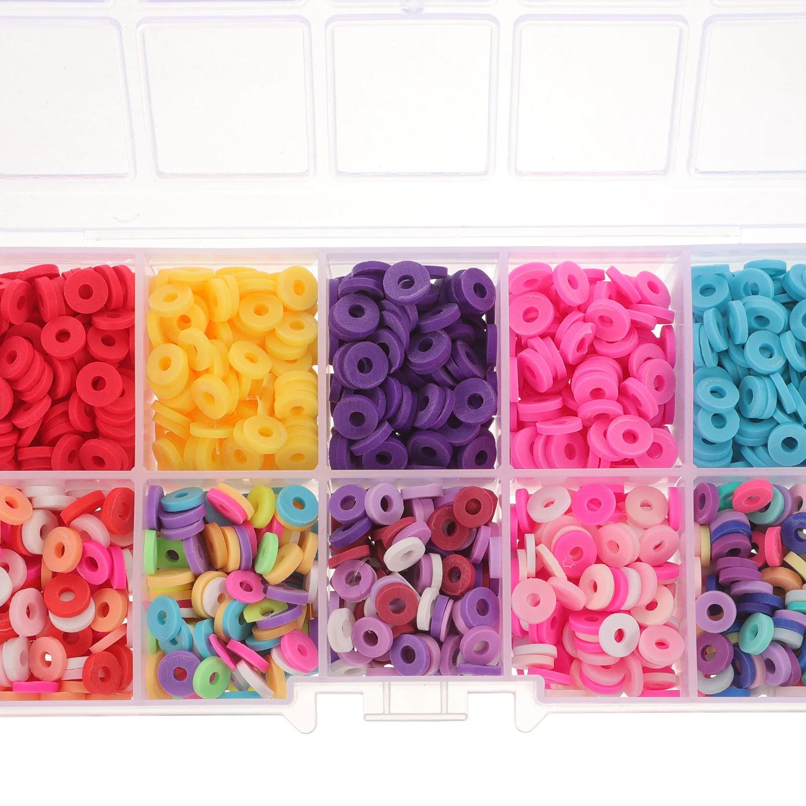 

1500pcs Colorful Polymer Clay Multi-Use Wear-Resistant Spacer For Diy Bracelet Jewelry Making Crafts Supplies Loose Beads