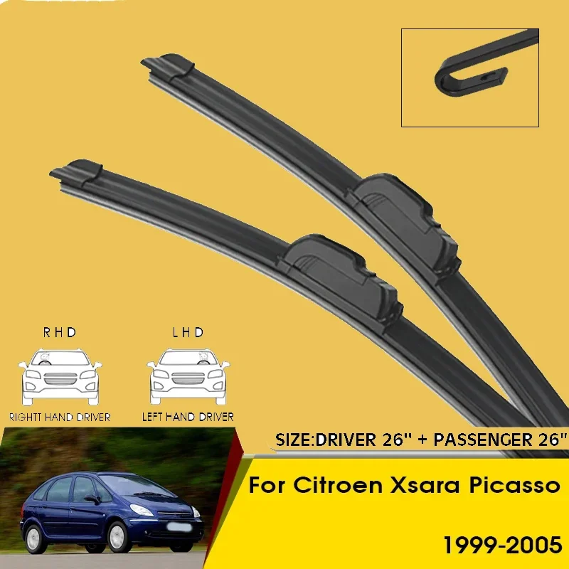 

Car Wiper Blades For Citroen Xsara Picasso 1999-2005 Windshield Windscreen Front Window Blades 26"+26" Car Accessories
