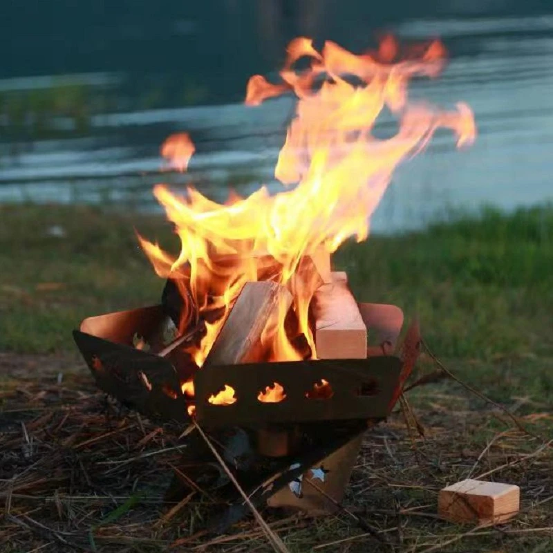 

Folding Portable Camping Firewood Stove Outdoor Convenient Storage Card Style Heating Stove Stainless Steel Camping Supplies