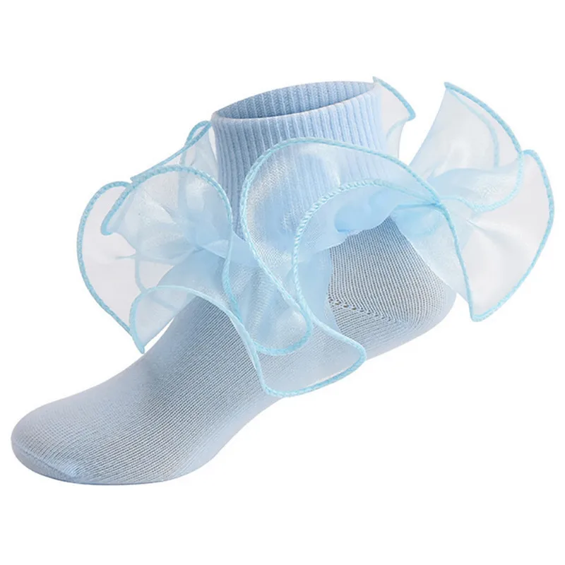 Toddler Baby Girls Ruffle Socks Soft Double Lace Frilly Princess Ankle Kids Socks Baby Items Accessories Baby Stuff Things