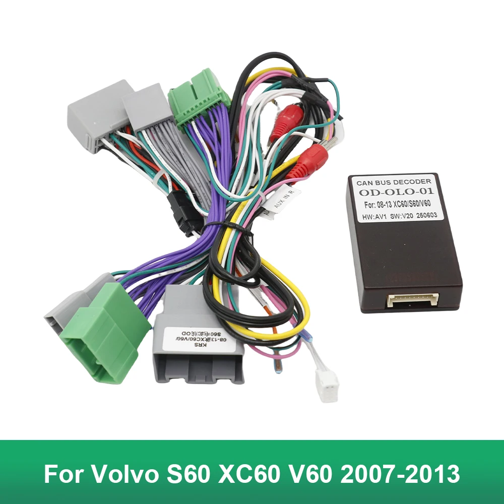 2 Din Car Audio Wiring Harness 16 Pin DVD with Canbus Box for Volvo S60 XC60 V60 2007-2013 Stereo Android Wiring Harness