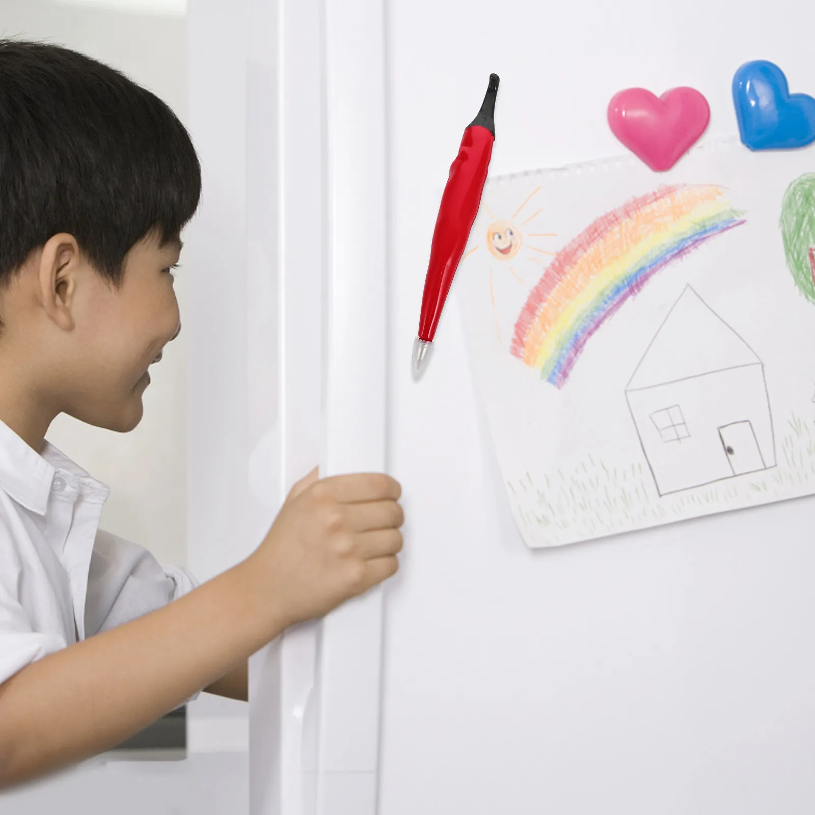 

6Pcs Realistic Pepper Shape Ballpoint Pens Refrigerator Magnets Smooth Writing Portable Pens for School Office Festival Gift