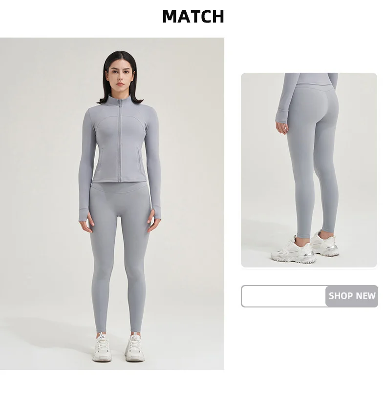TRY TO BN Yoga Long Sleeve Coat Zipper Loose Sports Tops Breathable Sunscreen T Shirt Workout Women Running Gym Clothing Fitness