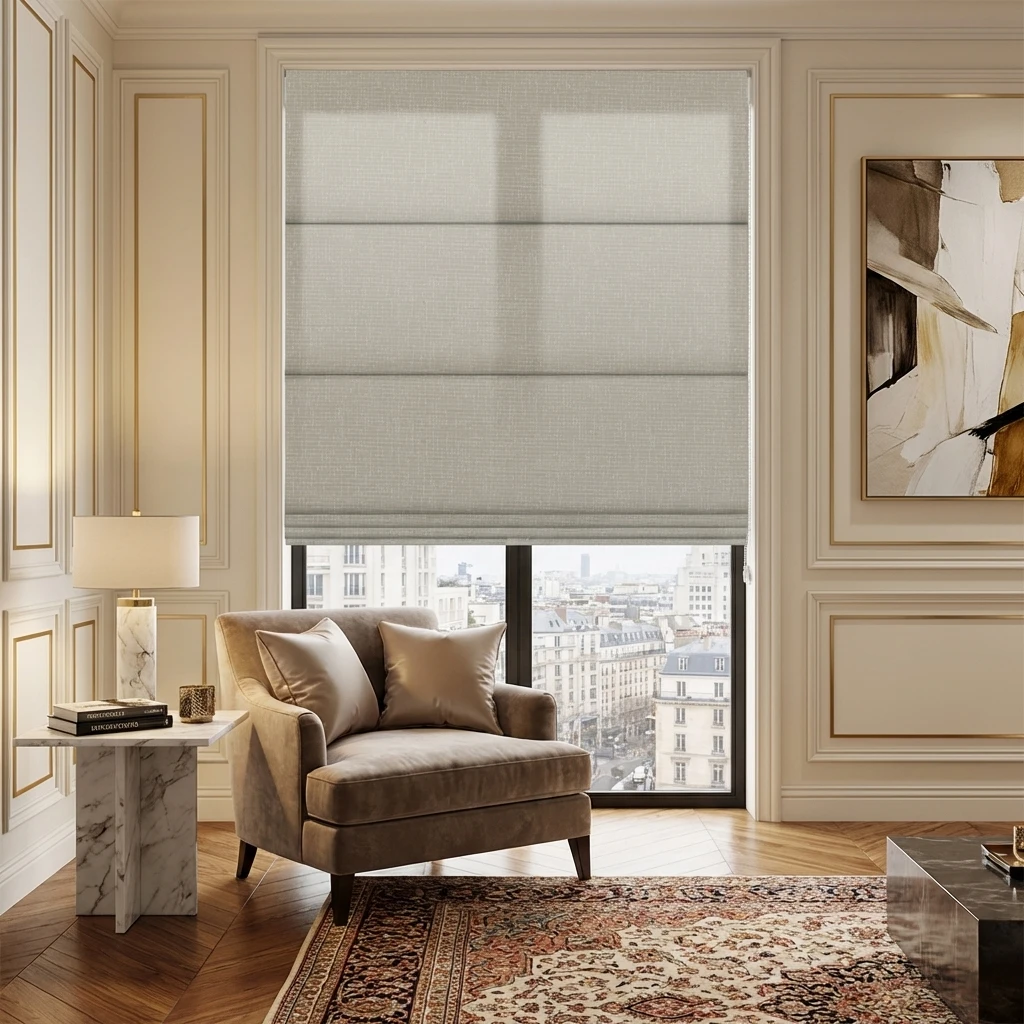 Fast Delivery OEM Service Cordless Roman Shades ECO Friendly Roman Blinds Built-In Installation Type  for Living Room Kitchen
