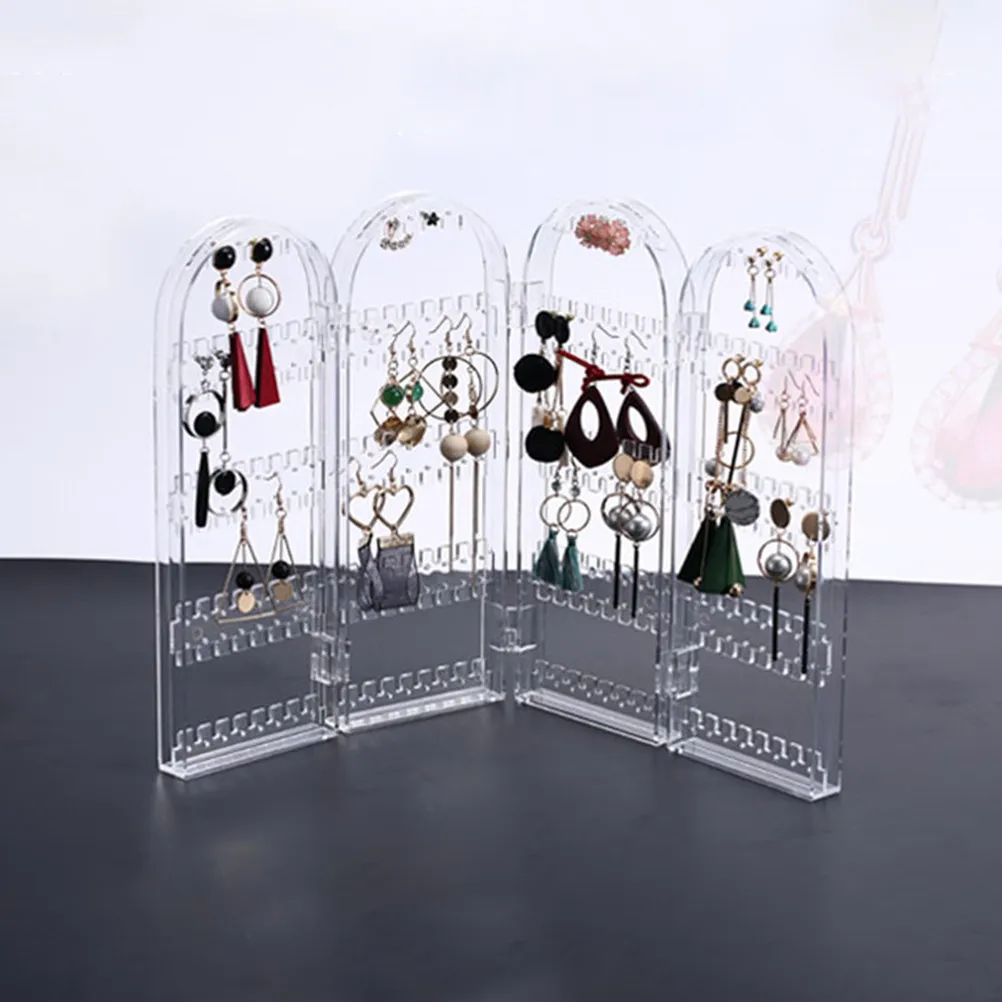 

Складная подставка-органайзер для сережек, держатель для хранения и демонстрации ювелирных изделий, портативная пылезащитная подставка для сережек-гвоздиков