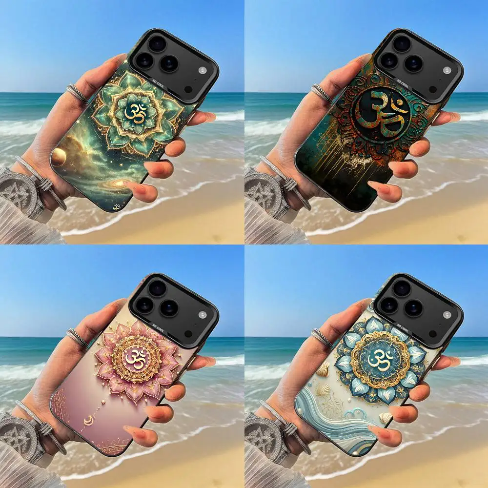 

Yoga Aum Om Mandala Elegant Phone Case Black case for iPhone17,16,15,14,13,12,Pro,Max,Plus,E,SE4,Air,Mini