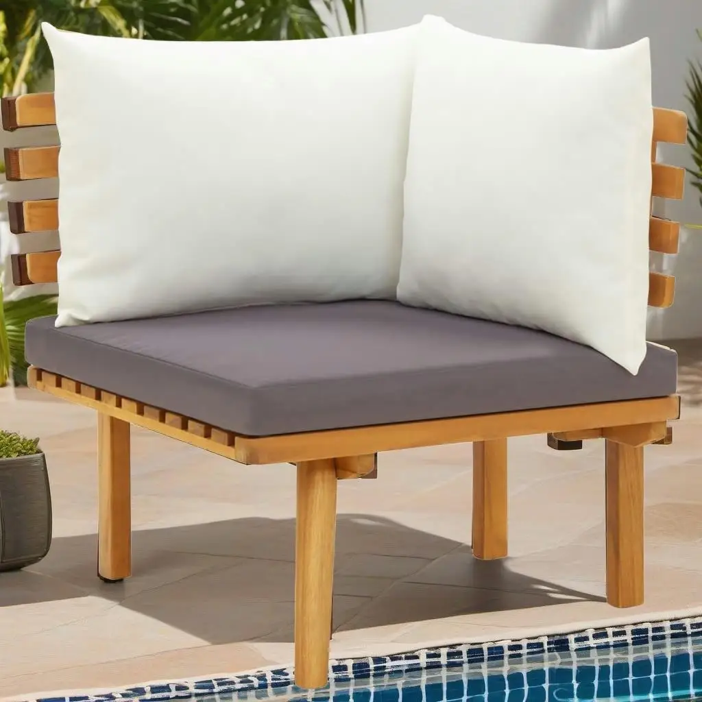 

3-Piece Acacia Wood Patio Lounge Set with Cushions - Stylish Outdoor Furniture