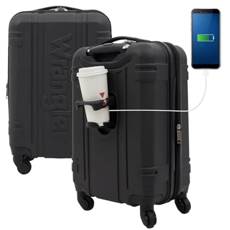 

20 Astral Hardside Carry-On Luggage in Black for Travel with Durable Material and Lightweight Design