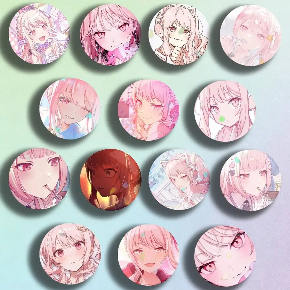 

Project SEKAI Anime Akiyama Mizuki Icon Badge Handmade Tinplate Brooch for Backpack Clothes Chest Ornament Gifts