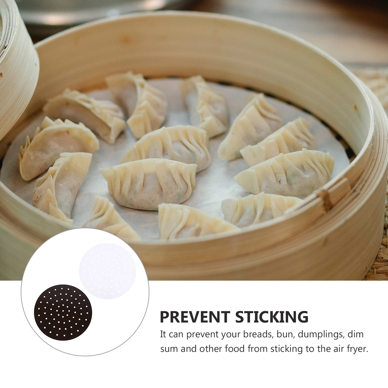 

2pcs Silicone Mat for Air Fryer Non-Stick Baking Pad Perforated Kitchen Gadget Steaming Cooking Easy Food Release Heat