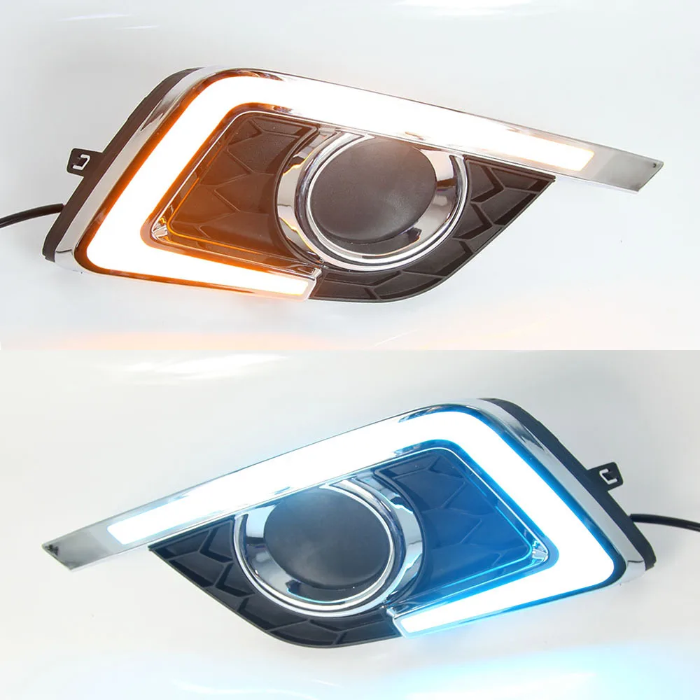 مصباح LED نهار لنيسان سنترا سيلفي ، مصد إشارة الانعطاف ، أصفر ، DRL ، 2016 ، 2017 ، 2018 ، 2019 ، 2 قطعة