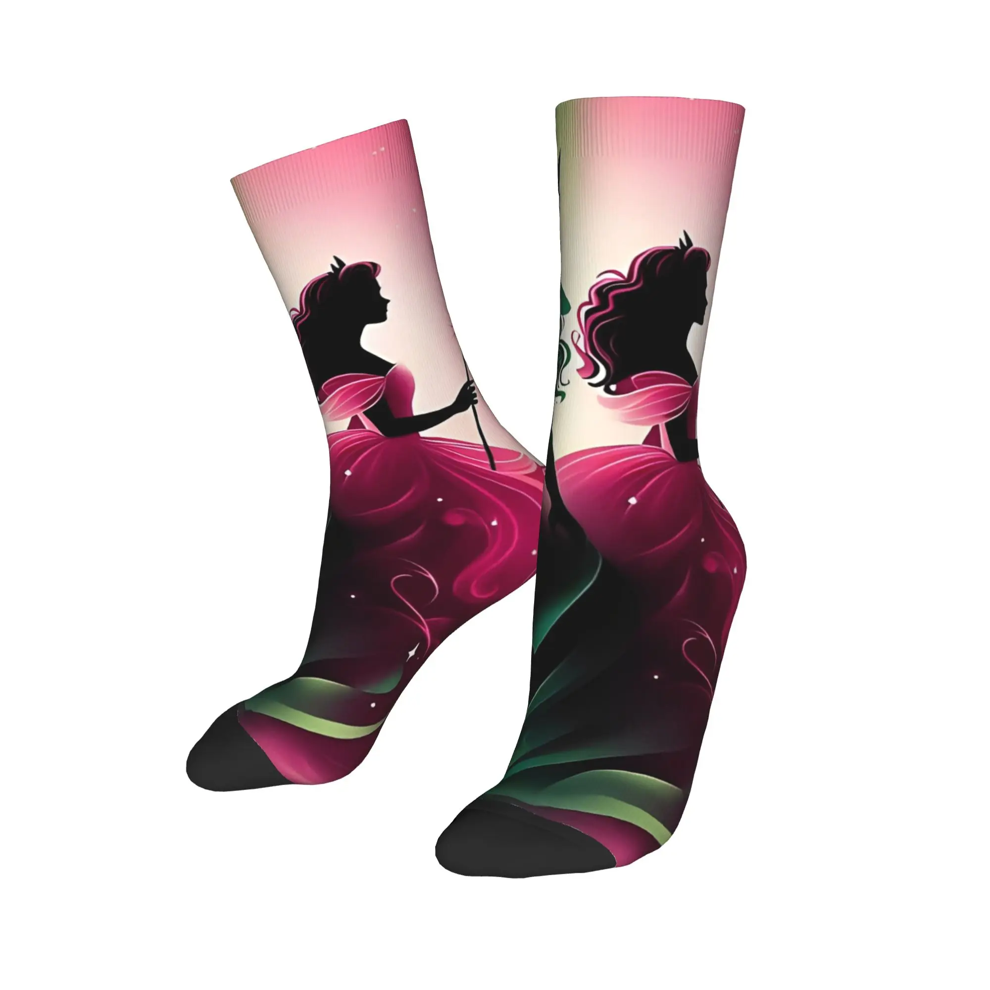 

Носки Elphaba W-Wicked Part One Movie, мужские и женские повседневные носки из полиэстера, сумасшедшие носки на весну, лето, осень и зиму, средние носки-трубы