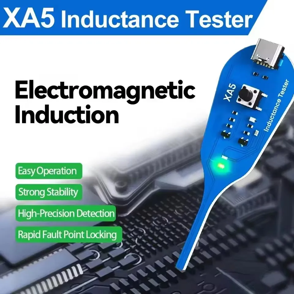 Phone/PC Mini Inductor Tester Type-C Powered High Precision Mainboard Coil Testing Tool with LED Indicator PCB Repair Tools