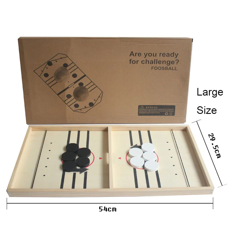 Juego de Puck de eslinga rápida, juego de Hockey de madera, mesa de súper futbolín, tablero de ganador, interacción entre padres e hijos, juegos