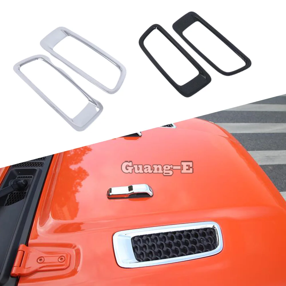 Car Sticks ABS Chrome Front Side Foliage Leaf Fender Vents Air Outlet Lamp Trim For Jeep Wrangler JL 2018 2019 2020 2021 2022