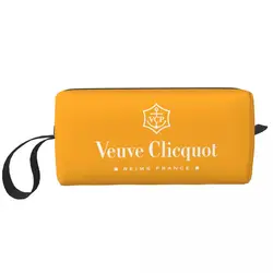 Champagne Orange Black White Makeup Bags Veuves Clicquots Women Cosmetic Bag Fashion Outdoor Makeup Organizer Case