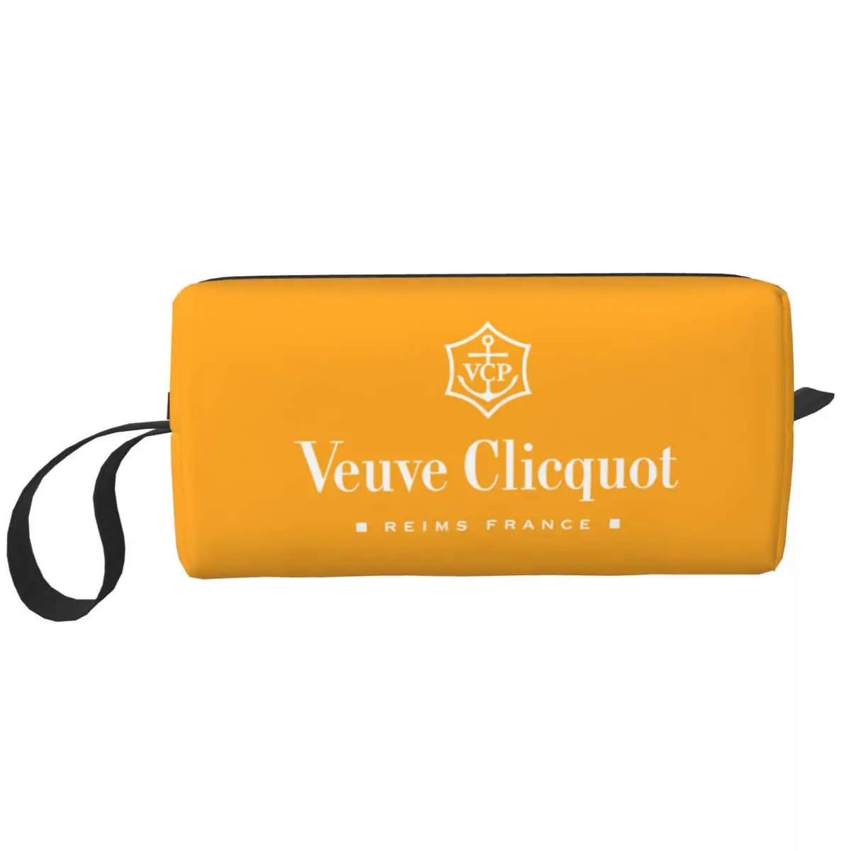 Champagne Orange Black White Makeup Bags Veuves Clicquots Women Cosmetic Bag Fashion Outdoor Makeup Organizer Case