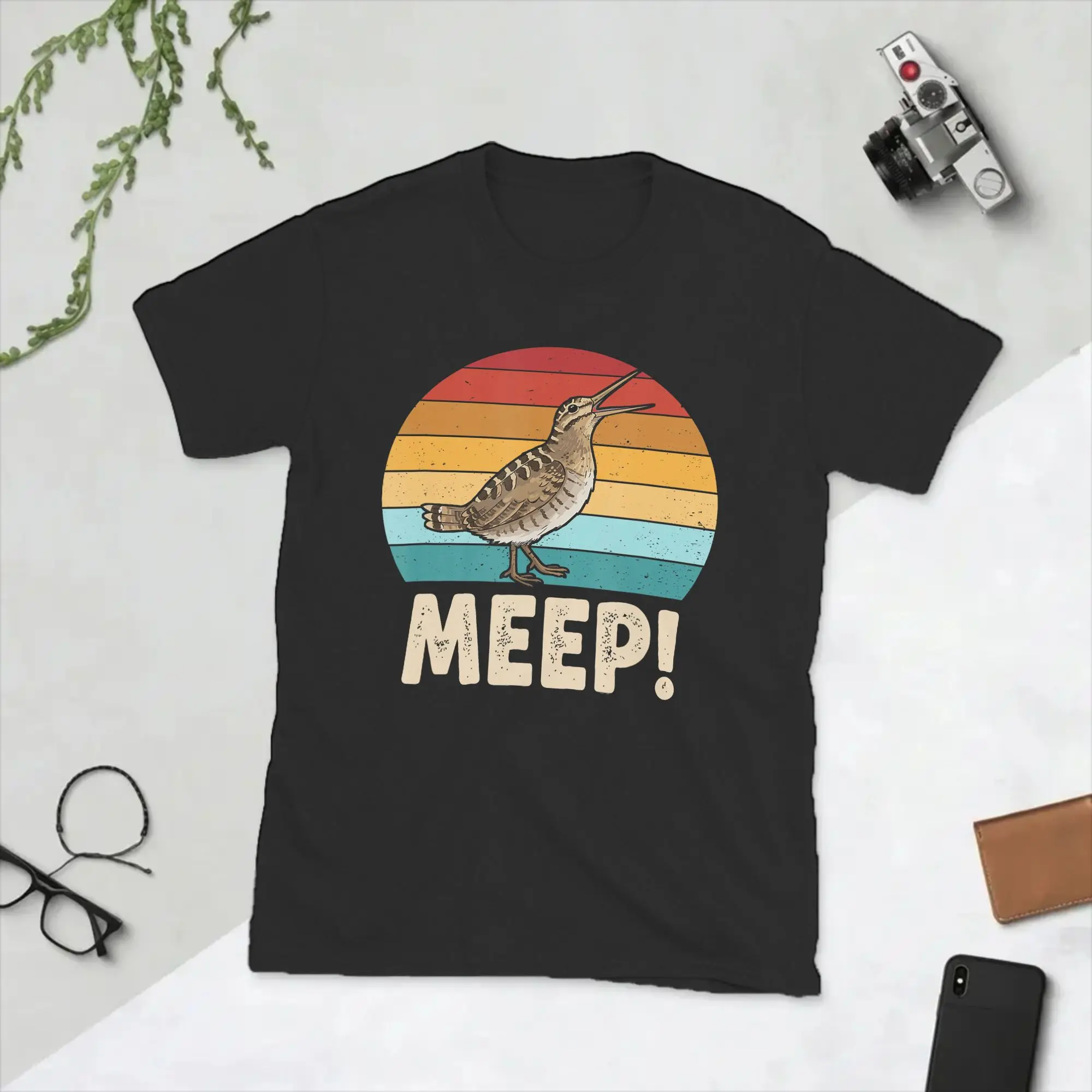 Meep Bird Meme Saying Meep Birds American Woodcocks Bird T-Shirts for Men Pure Cotton Tees Crew Neck Short Sleeve T Shirt