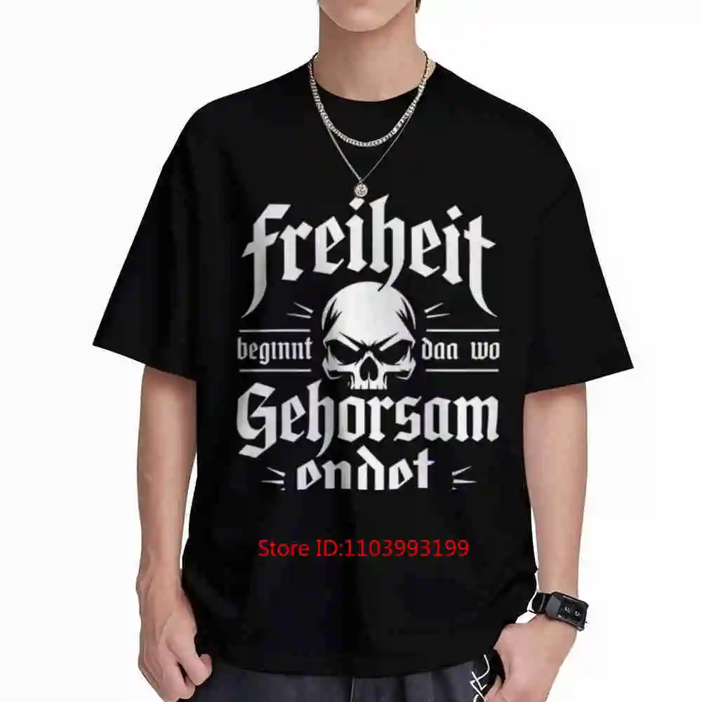 Freedom Begins Where Obedience Ends Skull Short Sleeve Tee 100% Cotton T-Shirt