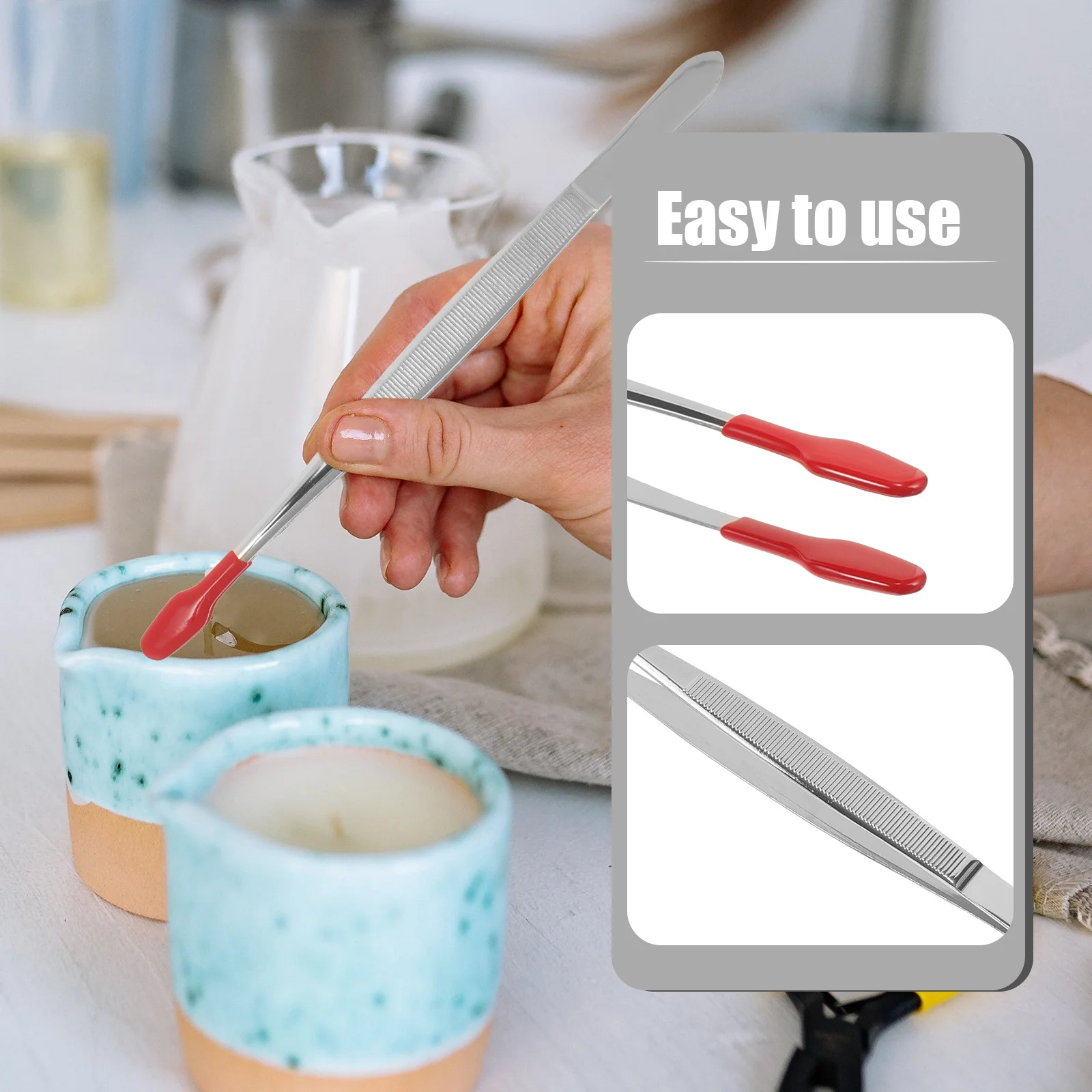 

Stainless Steel Tweezers Rubber Tip Small Precision Craft Hobby Jewelry Stamp Tongs Sticker Tweezers Stamp Tweezer Tongs