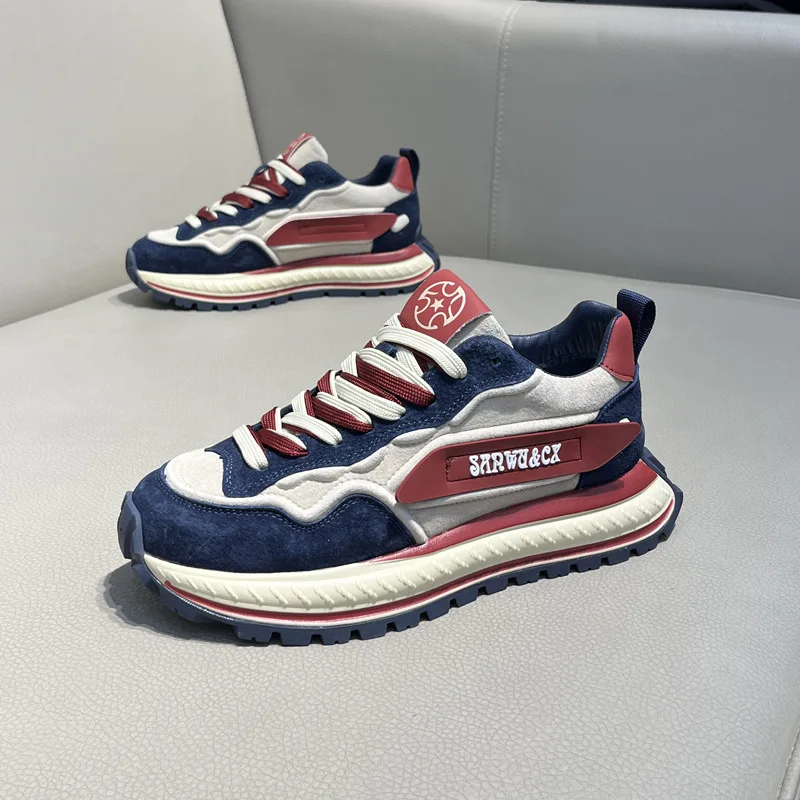 

Мужские кроссовки «Папины кроссовки» на толстой подошве, весна 2026: повседневные, нескользящие, износостойкие, с мягкой подошвой, удобные для бега и спорта