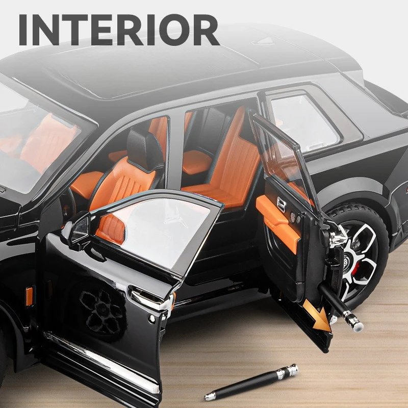 1:20 Rolls-Royce Cullinan SUV haute Simulation moulé sous pression en alliage de métal modèle de voiture son lumière retirer Collection enfants jouet cadeaux