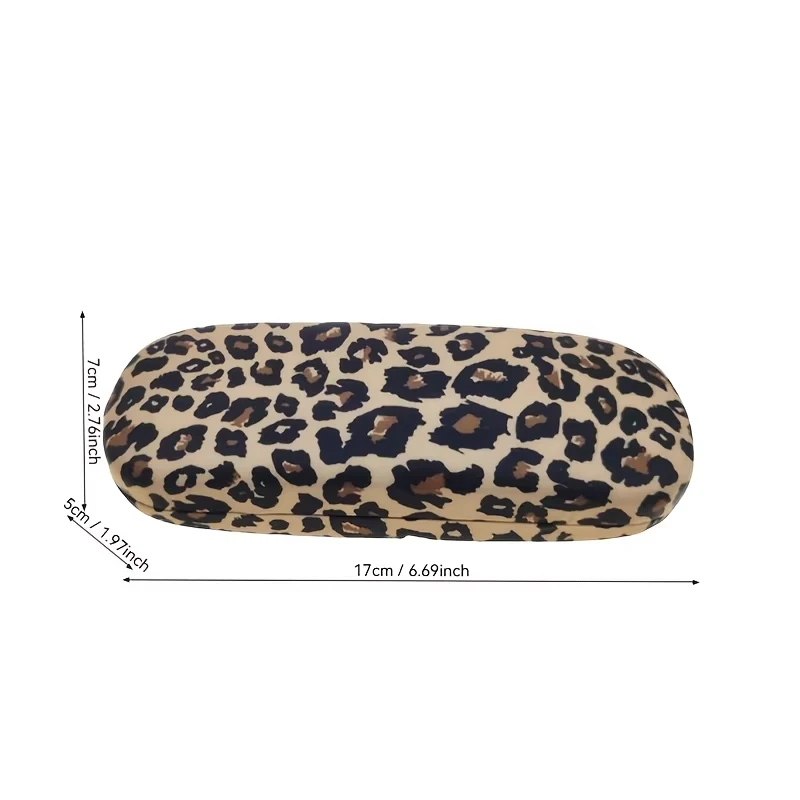 1pc luxury leopard print metal glasses case: durable stainless steel，Advanced velvet anti pressure light luxury image 2