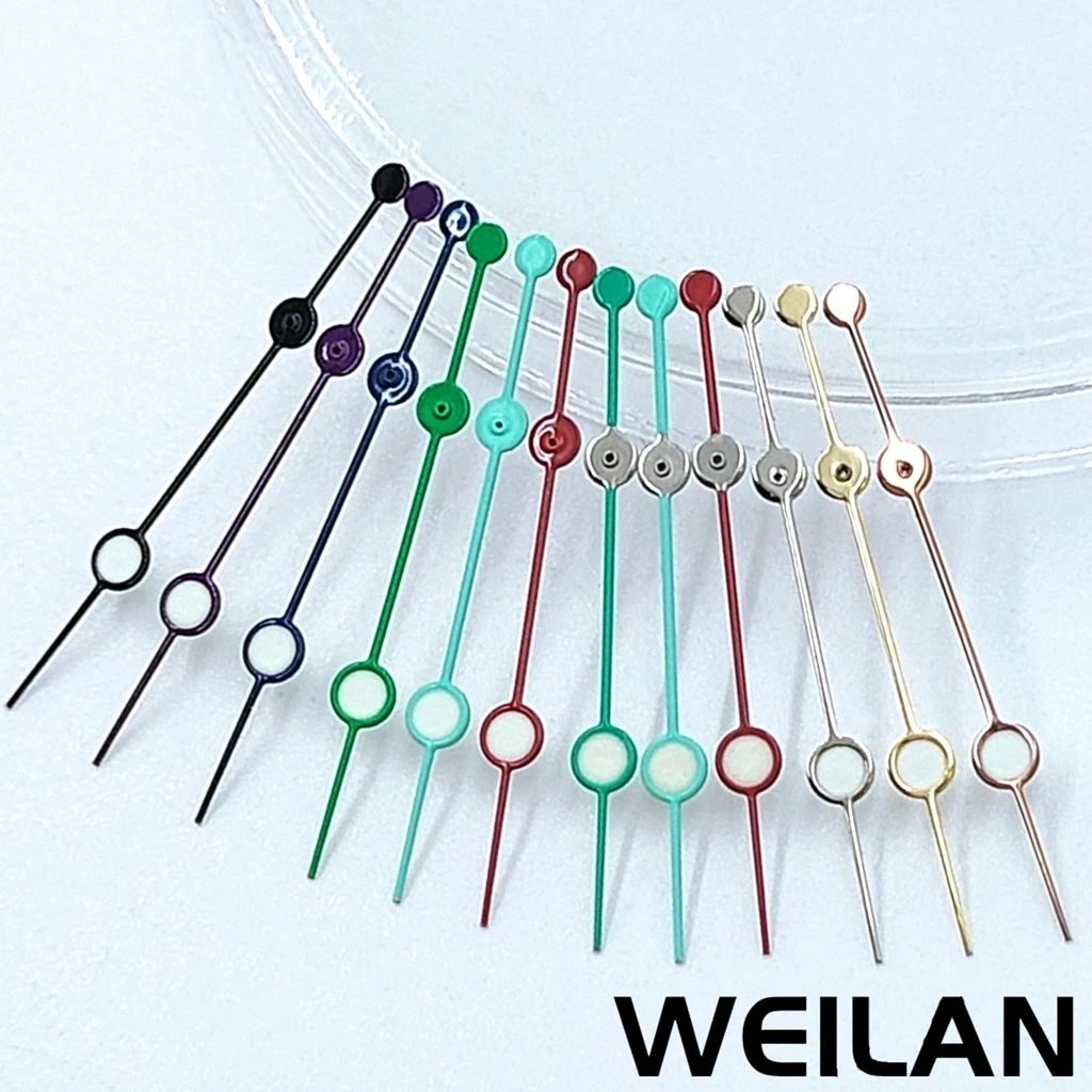 NH35 NH36 7S26 7S36 4R35 4R36 Movements 12.5mm Silver Black Green Blue Red Purple Watch Single Second Hands Hands
