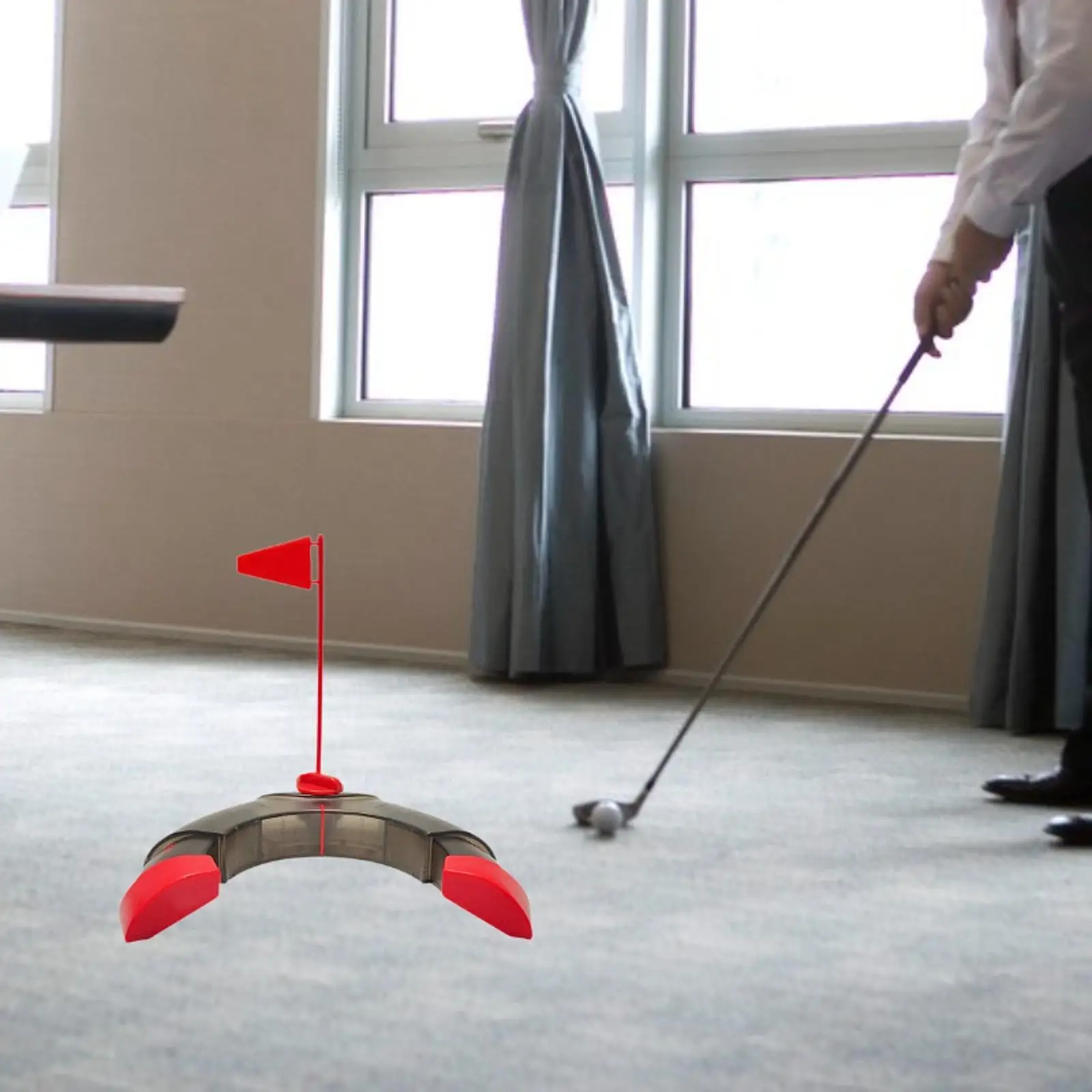 

Golf Putting Cup with Flag Golf Putting Hole Cup Adjustable Stable Lightweight Golf Putting Training for Beginner Home Garden