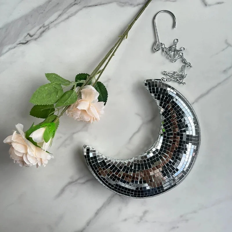 

Подвеска в виде луны, диско-шара, ретро светоотражающее украшение для вечеринки для дома, центральная часть стола для подростков, женщин, подарок на Хэллоуин