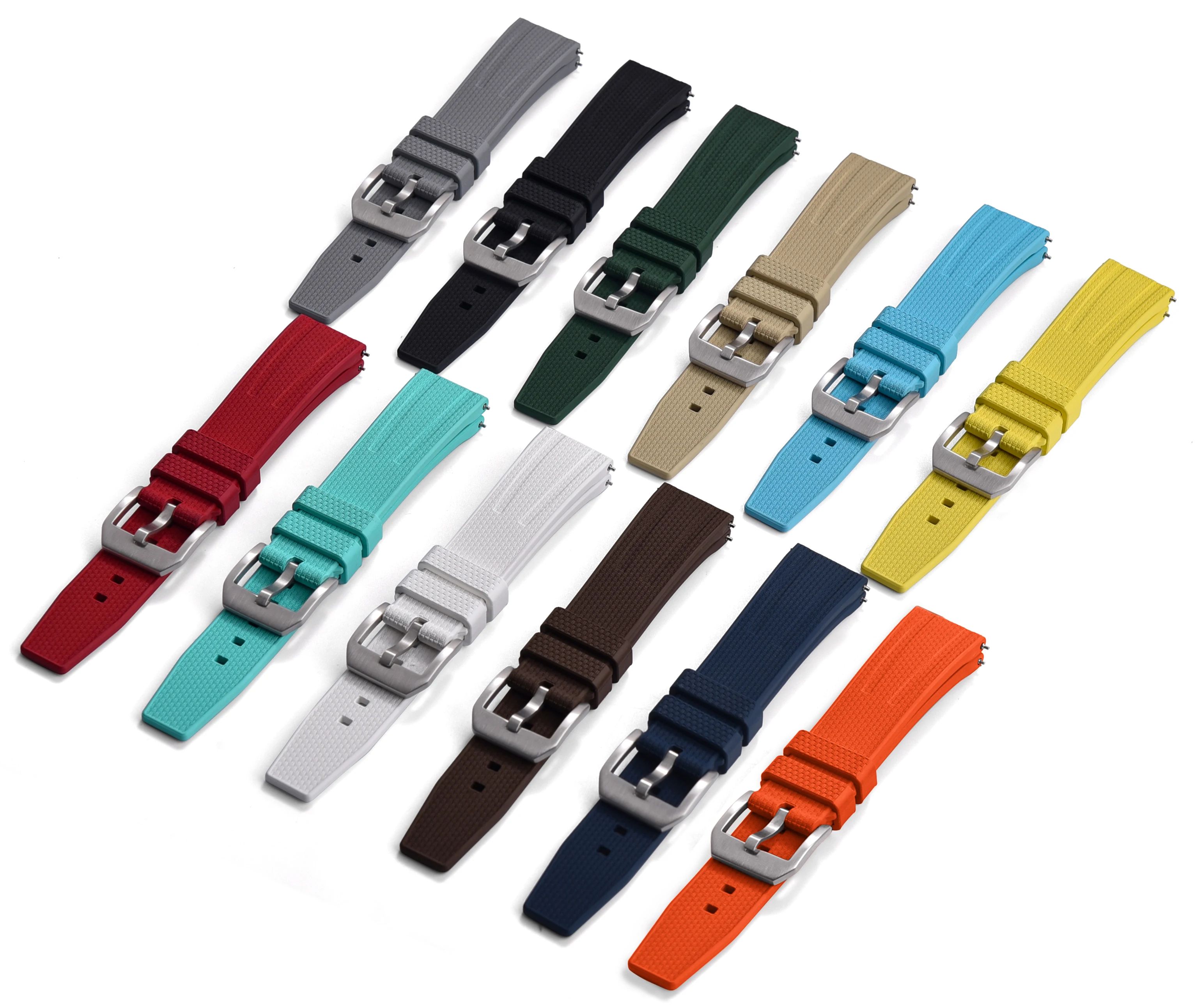 High Quality Busluo Fkm Rubber Watch Strap 20mm 22mm Watch Band Fluororubber For Traditional Diving Watch Accessories