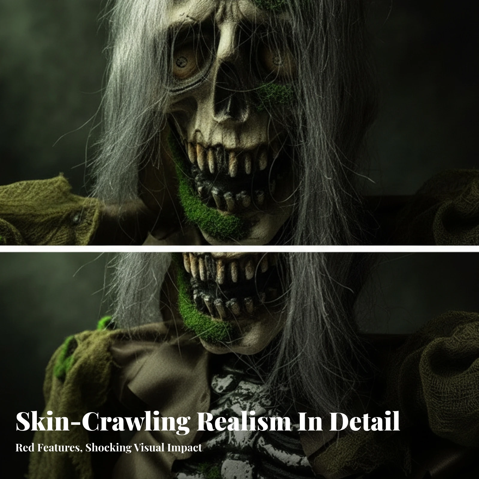 Tattered Gauze Cloth Half-Body - Halloween Skeleton Decoration 评论和价格