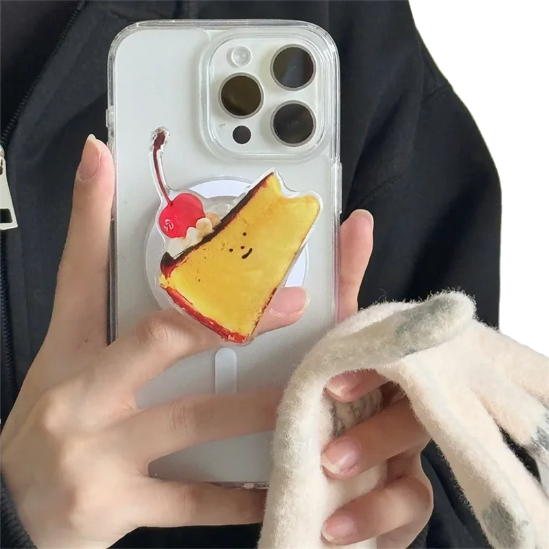 

Корейский милый 3D Забавный Вишневый Торт для Magsafe магнитный держатель для телефона Griptok Grip Tok подставка для iPhone держатель для беспроводной зарядки