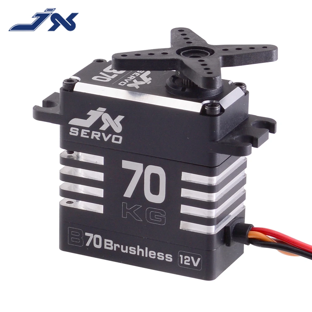 

JX B70 70KG Super Brushless Digital Servo High Voltage 12V Steel Gears CNC Aluminum Shell Dual Bearings for RC Car Drone Robot