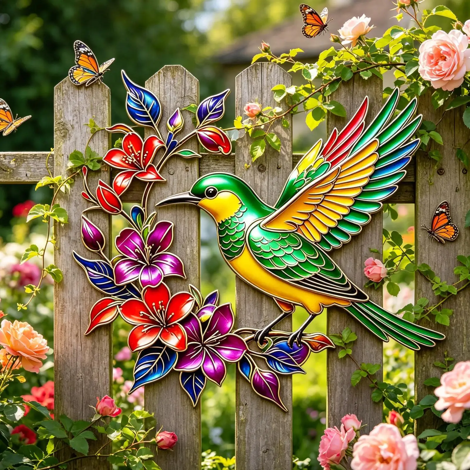 Kolibri-Muster Metall-Wandkuns – Home Decor Outside Bewertung und Preis