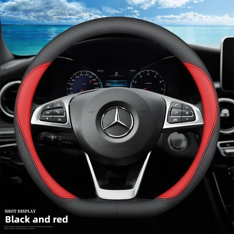 

Leather Car Steering Wheel Cover for Mercedes Benz Amg CLS GLC GLB CLA 250 W218 W166 C200 W204 W245 W203 W221 W211 Accessories