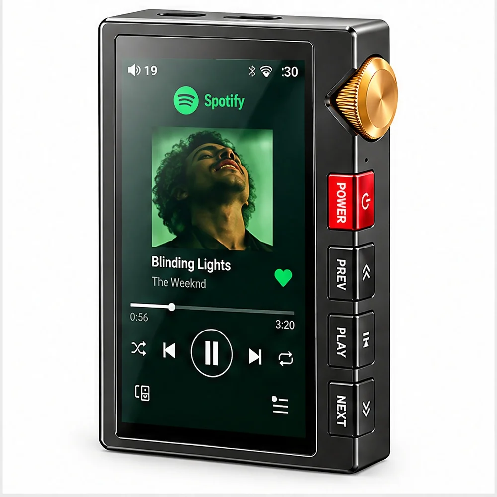 MP3 Player HiFi Lossless Dual Headphone Jacks, 4.4mm Balanced 500mW, ES9603Q Amp, DSD512 FLAC, Android 12, 2.95 Inch IPS Screen