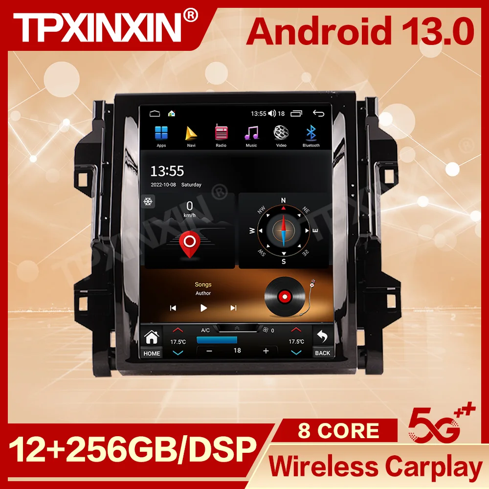 

Vertical Automotive Multimedia Android 13 For Toyota Fortuner 2018 2019 2020 GPS Navi Car Radio Coche With Bluetooth Head Unit