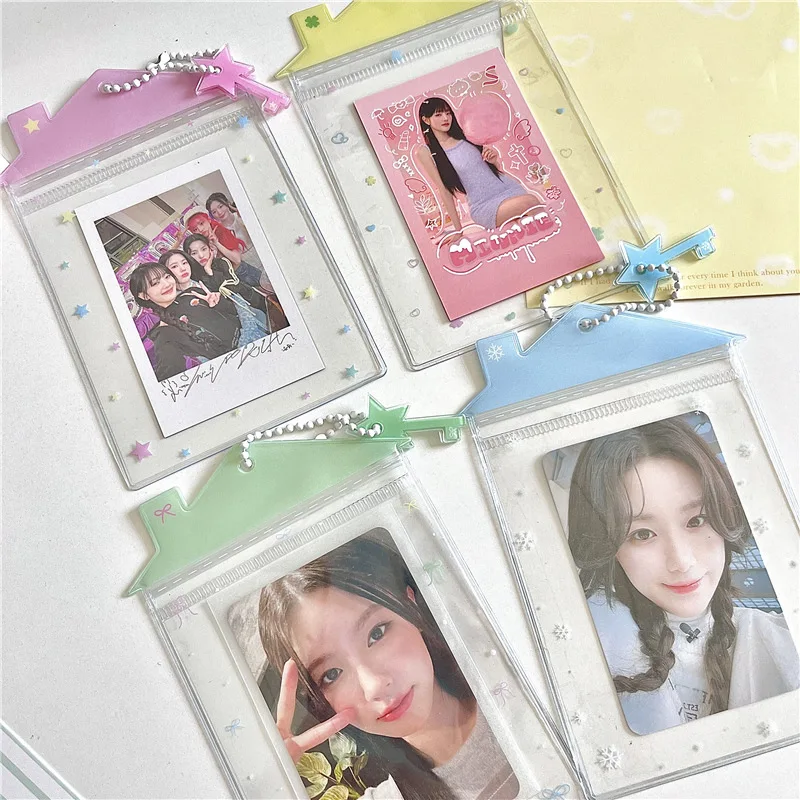 INS Style Kawaii House Shaped Photo Card Holder for 3 inch Photo K-Pop Idol Photocard Holder Protective Cover Case ID Card Cover