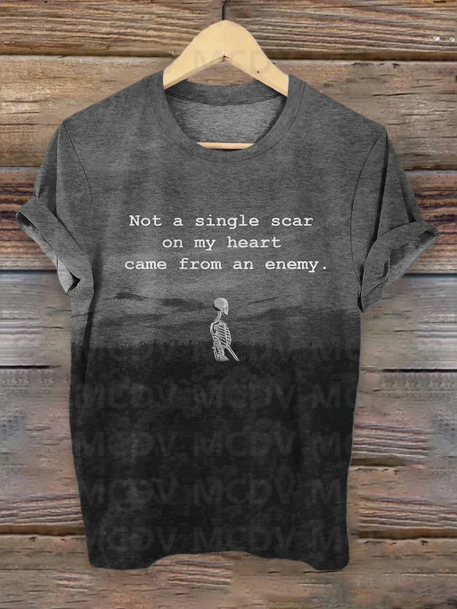 Punk Grim Reaper Skull Art Pattern Print T-shirt Summer Men's Printed Casual Crew Neck Short Sleeve