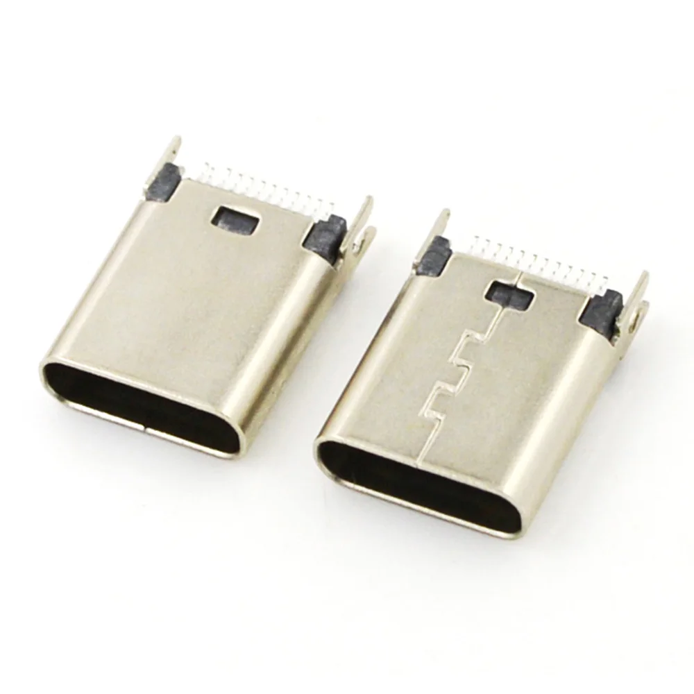 2-10 قطعة المصغّر USB 3.1 جاك Type-C 24Pin 24P موصل سالب 180 درجة مستقيم للهاتف المحمول شحن ميناء شحن المقبس