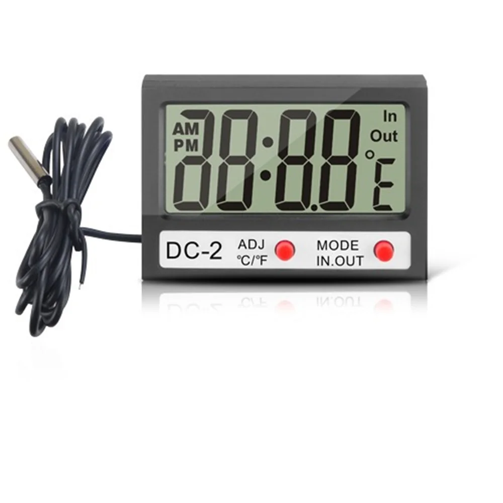 DC-2 Digital Thermometer High Temperature Resistance -10 ℃~50 ℃ Fish Tank Water Temperature Gauge Thermometer with Probe