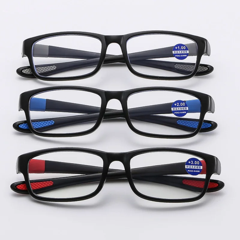 3pcsUnisex Sports Anti Blue Light Anti Fatigue Lightweight and Comfortable Presbyopia Glasses for Middle-aged and Elderly People