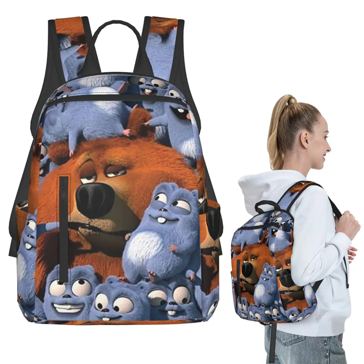 Grizzy And The Lemmings Backpack Student BookBag Boys Girls School Bag Computer Shoulder Bags Men Women