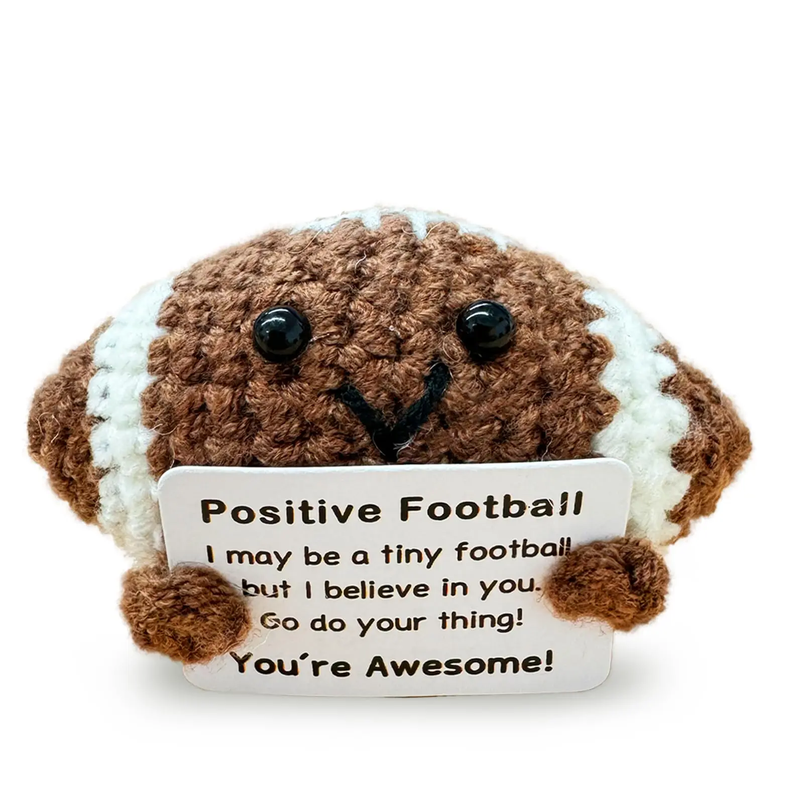 1 Piece of Fun Crochet Mini Rugby Ball, a Gift for Rugby Enthusiasts, Suitable as a Birthday Gift for Both Men and Women, as Well as Players, an Emotional Companion Crochet Doll, a Valentine's Day, Birthday, or Christmas Stocking Stuffer Gift for Friends, Couples, and Classmates