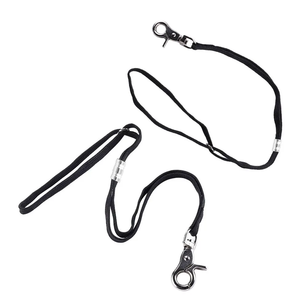 2pcs Adjustable Length Pet Grooming Table Leash Metal Snap Hook Nylon Woven Strap Pet Grooming Arm Loop Black