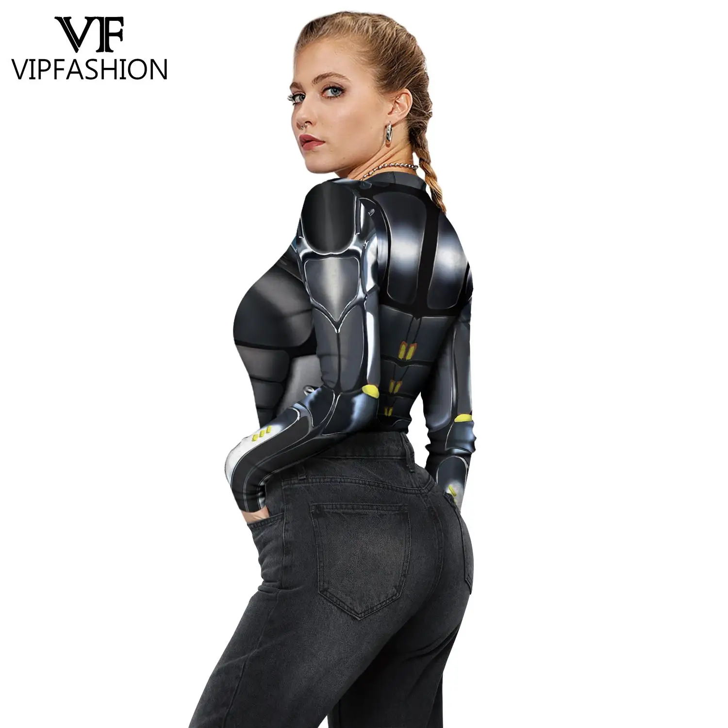 VIP Mode Frauen Roboter Bodys Halloween Kostüm Punk-Stil Overalls brennenden Mann Festival Outfit weiblichen einteiligen Anzug